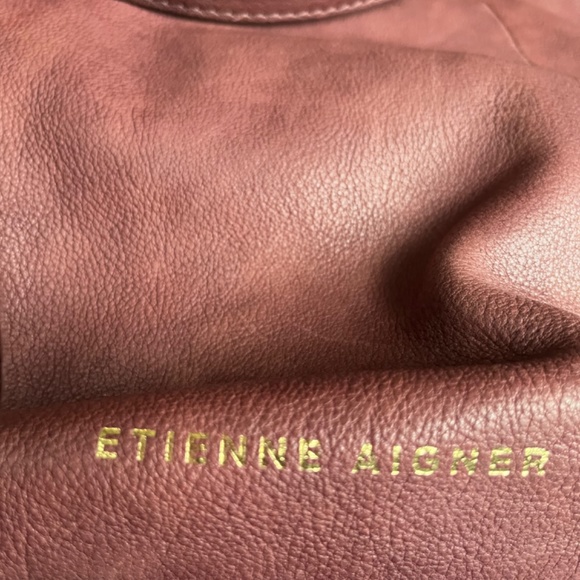 Etienne Aigner Plum leather shoulder bag - Picture 4 of 4